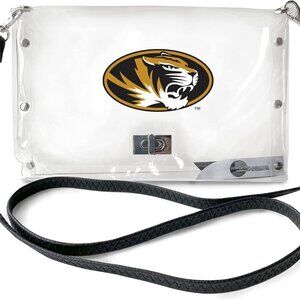 Official Missouri Tigers Clear Satchel with Black Strap - Stadium Friendly Purse